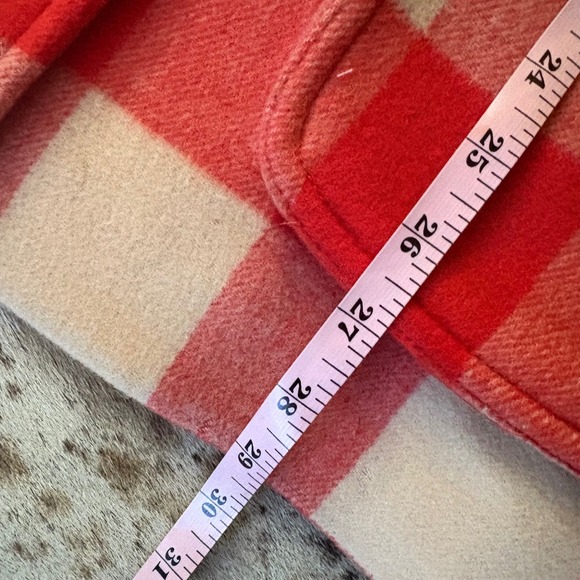 J CREW m Stadium Cloth buffalo plaid car coat in wool Orange Size 10 - Picture 9 of 9